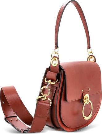Chloé Tess Bag Leather Large crossbody bag - Bruin