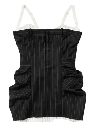 Dilara Findikoglu pinstripe mini dress - women - Fabric - 38 - Black
