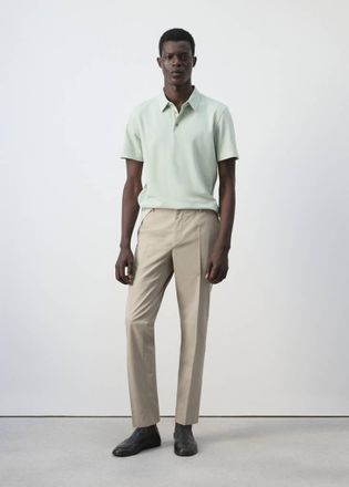 Mango Pantaloni slim-fit cropped misto cotone marrone medio - Uomo - 44 - MANGO MAN