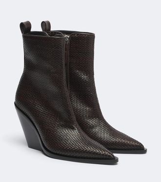 Souliers Martinez Colorado woven leather ankle boots