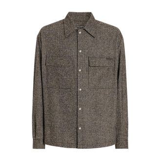 Dolce & Gabbana Casual Shirts, male, Gray, L, Alpaca Wool Check Shirt