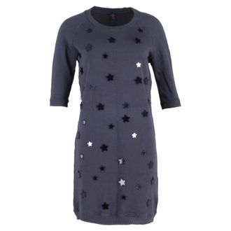 Mulberry Mulberry mini-T-shirtjurk met sterrenversiering in marineblauw katoen