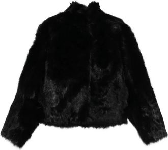 Toteme silky shearling jacket - Nero