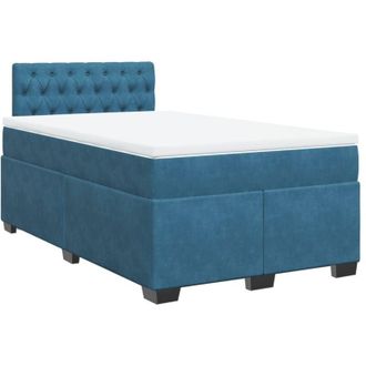 vidaXL Vidaxl - Cama Box Spring Con Colch&oacute;n Terciopelo Azul 120x190 Cm
