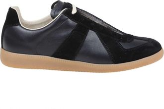Maison Margiela Sneakers Replica In Leather And Suede Color Black