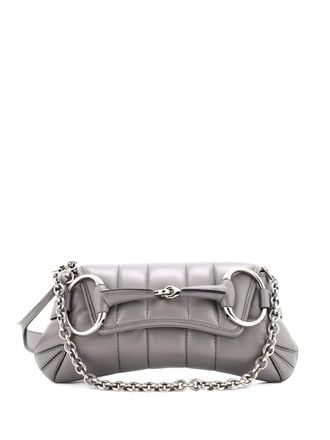 Gucci Horsebit Chain Vertical Quilted Leather Small shoulder bag - Grijs