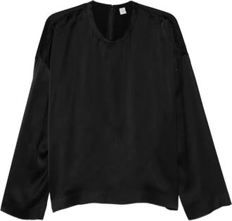 Toteme Zijmouw Zijden Blouse - Dames - Blouses - Zwart - S - Overhemden