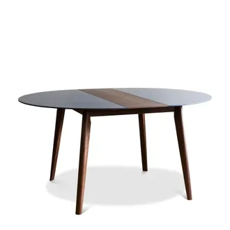 PIB Mesa extensible escandinava de madera marron y azul