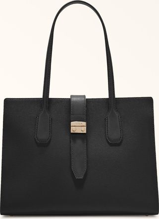 Furla Metro Tote M Nero Black Andromeda Calf Leather + Sidney Calf Leather Woman