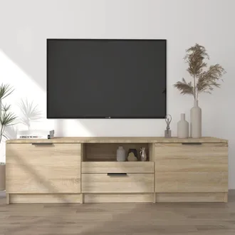 vidaXL Vidaxl - Mueble De Tv Madera Contrachapada Roble Sonoma 140x35x40 Cm