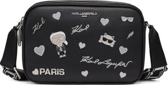Karl Lagerfeld Maybelle Crossbody in Black Shimmer at Nordstrom