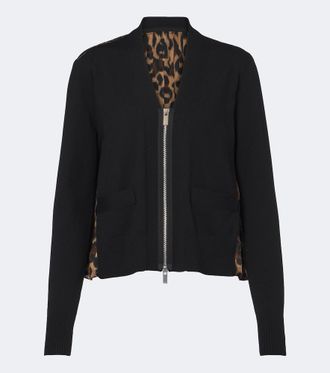 sacai Cardigan con stampa leopardata