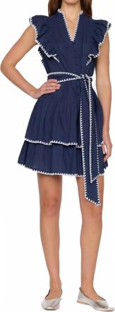 Christy Lynn Uma Ruffled Mini Dress In Navy