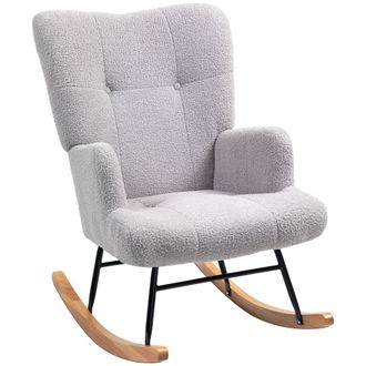 HOMCOM Silla mecedora 65x88x87 cm gris claro