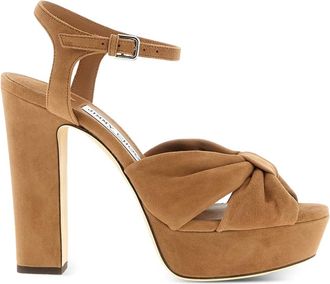Jimmy Choo London Heloise su&egrave;de sandalen - Bruin