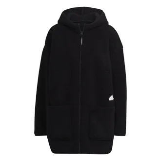 adidas (WMNS) adidas Polar Fleece Long Hooded Track Top Asia Sizing Black HM2841
