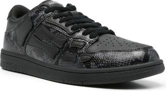 Amiri Skeleton-Motif Leather Sneakers - Black