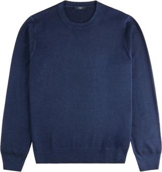 Fay Rondgebreide trui - Heren - Ronde hals truien - Blauw - 2XL - Truien & Vesten