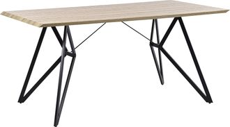 Beliani Beliani - Mesa De Comedor Madera Clara 160 X 90 Cm Patas De Metal Estilo Industrial Buscot