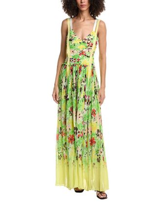 3.1 Phillip Lim Flowerworks Chiffon Degrade Ruched Silk-Blend Gown