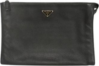 Prada Pre-owned Clutches, male, Black, Size: ONE SIZE Pre-owned Clutch Bag (Pouch)