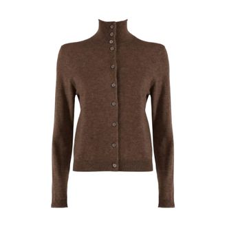 Nenette C&aacute;rdigan de punto fino de cuello alto - Knitwear - Mujer - Marr&oacute;n - XS