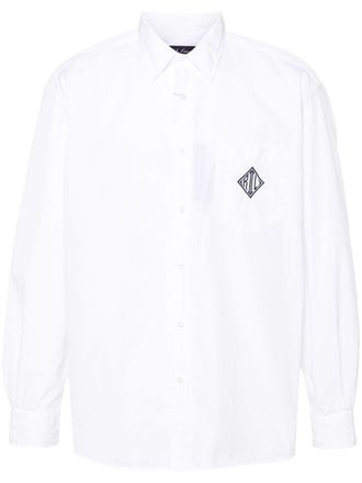 Ralph Lauren Purple Label logo-print cotton shirt - men - Cotton - L - White