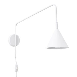 Wonderlamp Aplique de pared de acero blanco lineal e14