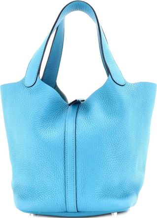 Hermès Picotin Lock Bag Clemence MM bucket bag - Blauw