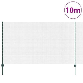 Berkfield Home Green Welded Wire Fence with 5 U Posts Green 1.4x10 m Steel