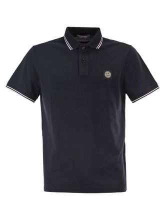 Stone Island slim-fit poloshirt met korte mouwen en kompaspatch