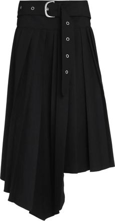 Off-white Geplooide asymmetrische rok - Dames - Midirokken - Zwart - S - Polyester - Rokken