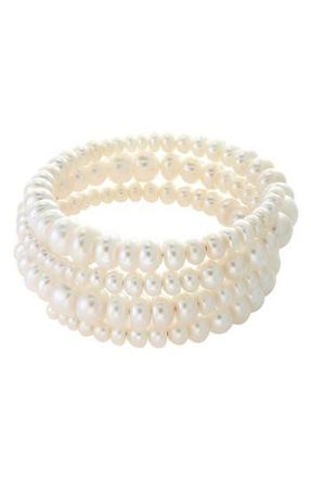 Effy 8-9mm Freshwater Pearl Wrap Bracelet in White at Nordstrom Rack