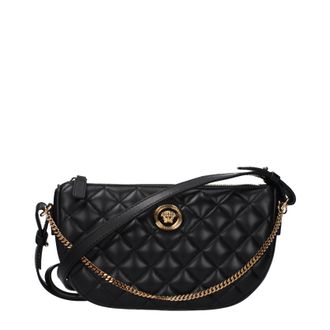 Versace Damens Handtaschen aus schwarzem Leder