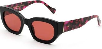 Retro Superfuture Mysterie Zonnebril Alva Stijl - unisex - Zonnebrillen - Zwart - 53 MM - Accessoires