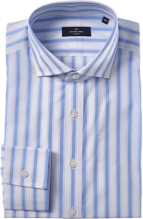 Richard James Regular Collar Bold Stripe Poplin Dress Shirt