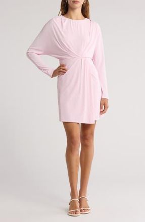 SIMKHAI Tasha Long Sleeve Draped Minidress in Cherry Blossom at Nordstrom Rack, Size X-Small