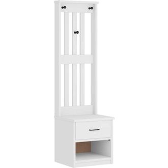 vidaXL Hall Tree sandnes White 45x40x159.5 cm Solid Wood Pine Vidaxl