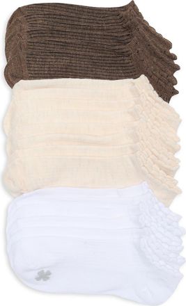 Lucky Brand 10-Pack Scallop No-Show Socks in Oatmeal Heather at Nordstrom Rack, Size 9/11
