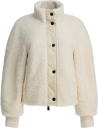 Moncler Ayles Short Down Jacket - Dames - Gewatteerde jassen - Beige - L - Wol - Jassen