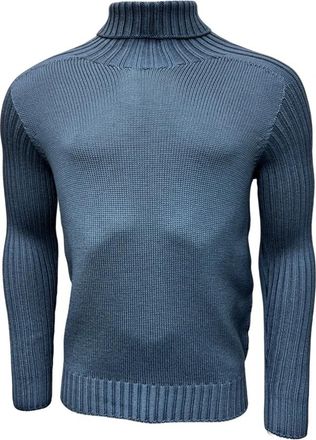 Gran Sasso Rainwool Turtleneck Trui - Heren - Coltruien - Blauw - 3XL - Wol - Truien & Vesten