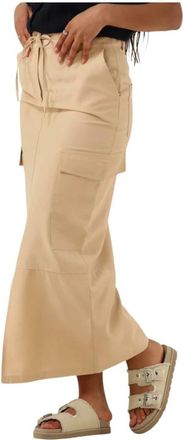 Another Label Rokken, Dames, Beige, S, Elegante Beige Maxi Rok