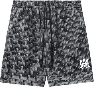 Amiri logo-patch cotton shorts - men - Cotton - XXXL - Blue