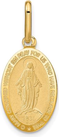 Diamond2Deal 14k Yellow Gold Polished and Matte Oval Miraculous Medal