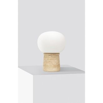 Brightech Neptune 12 LED Table Lamp With Natural Travertine Stone Base in Tan at Nordstrom