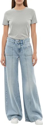 Diesel Blue Flared Low Rise Jeans