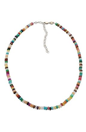 Jennifer Zeuner Uma Quartz Beaded Necklace in Yellow Gold at Nordstrom