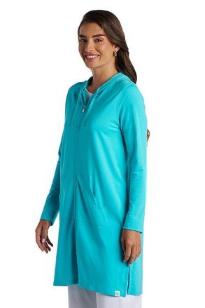 Coolibar Womens Cabana Long Zip-Up Hoodie, UPF 50+ Sun Protection in Coolibar Blue at Nordstrom, Size Xx-Large
