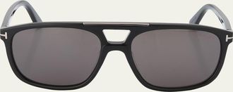 Tom Ford Mens Penn Double-Bridge Acetate Square Sunglasses