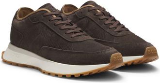 BOSS Suede sneakers with perforations